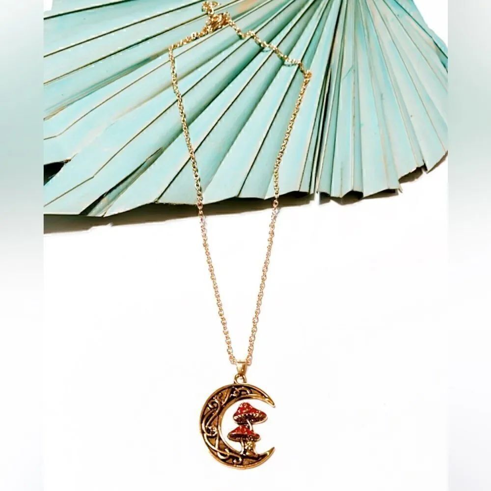 Boho mushroom necklace S193